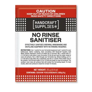 No Rinse Sanitiser (Steriliser) 25g Satchet