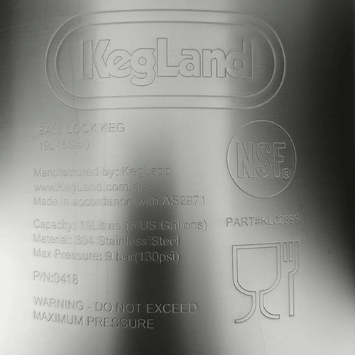 Kegland 19 Litre Keg  - NEW Low2 (KL02899)