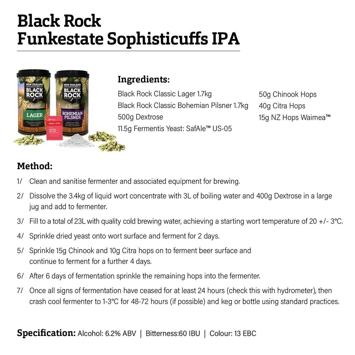 Black Rock Funk Easte Sophisticuffs IPA Recipe Pack