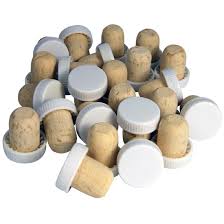 Plastic Top Cork Stopper -White x 25