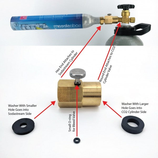 Soda Stream Cylinder Filling Adapter with Bleed Valve (KL07306)